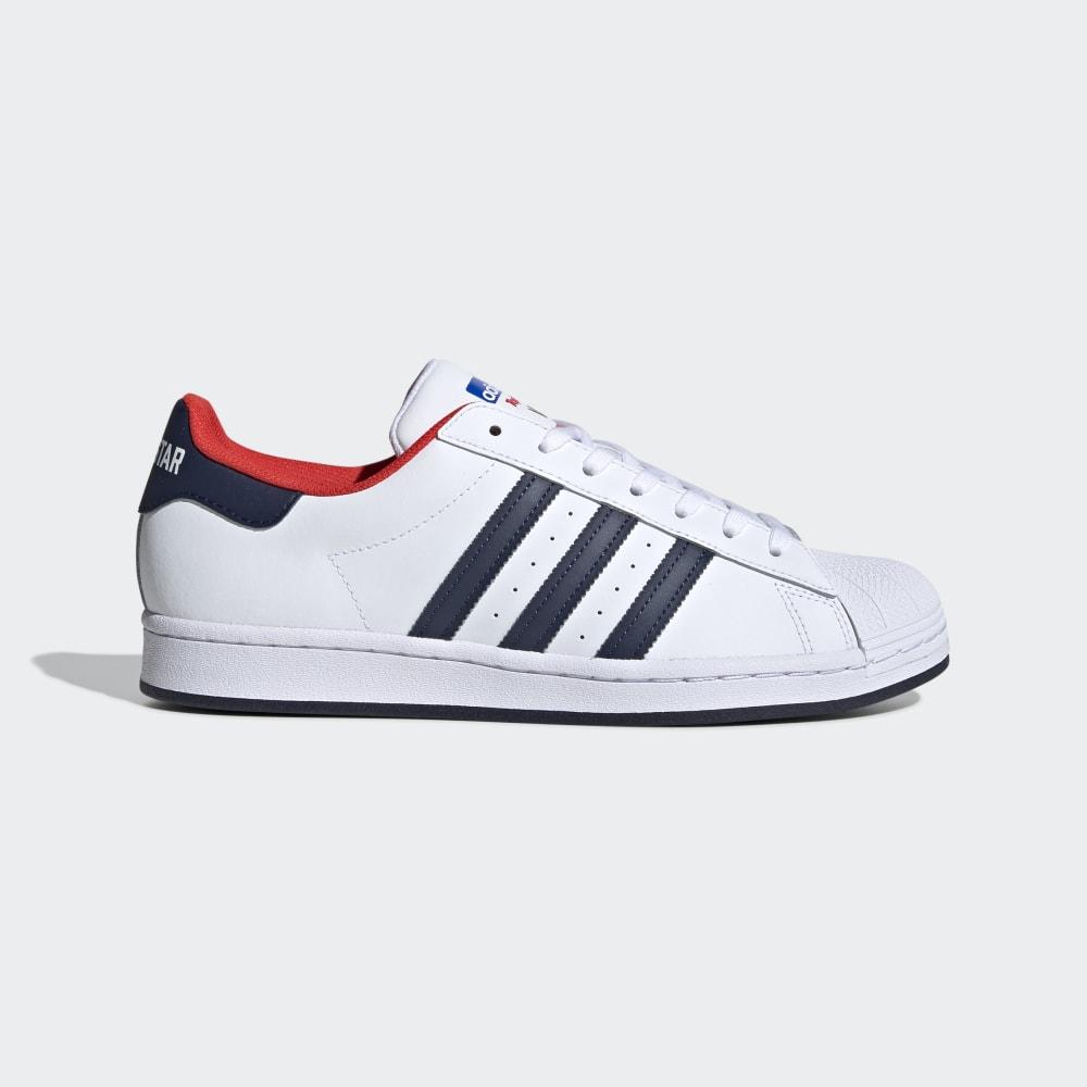 Originals Adidas Superstar Barbati Romania - Albi/Bleumarin/Rosii FV8270